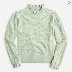 Jcrew Cashmere pointelle mockneck sweater